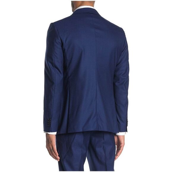 John Varvatos Star Usa Mens Trim Fit Wool & Silk Blend Bedford Jacket 38S Blue - Picture 2 of 3